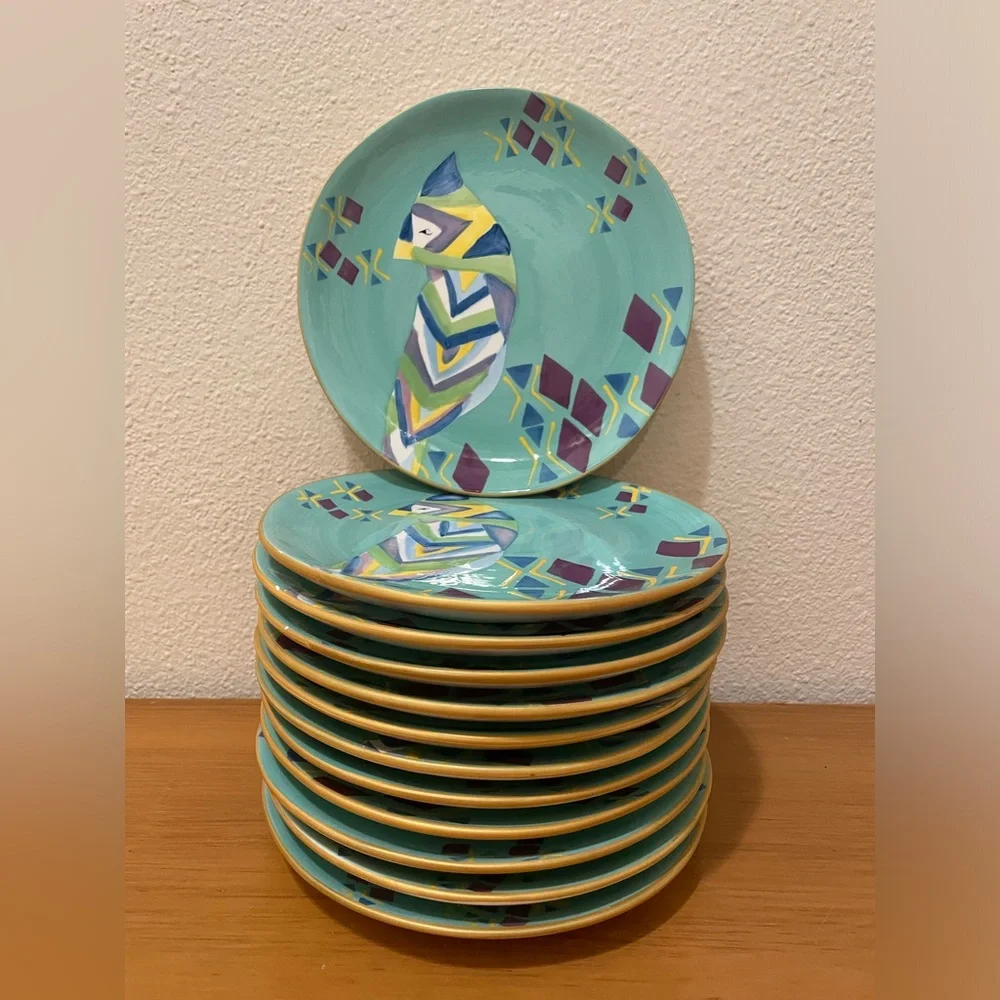 Hand painted Salad Plate set of 12